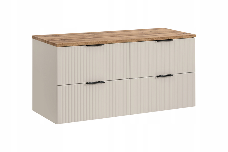 Meble łazienkowe ADEL CASHMERE 120, 2x umywalka nablatowa, Blat Wotan