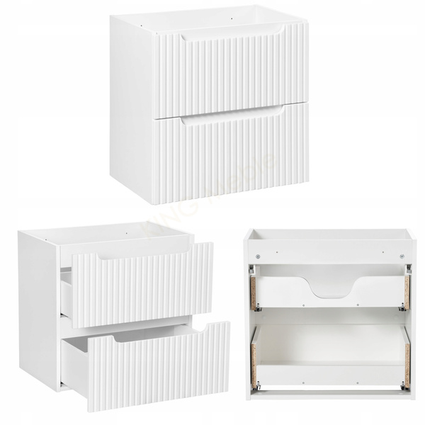 Meble łazienkowe NOVA WHITE 120, 2x umywalka nablatowa, Biały, 3 KOLORY