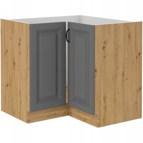 Szafa kuchenna dolna narożna STILO 90x90 DN 2F BB DUSTGREY/DĄB ARTISAN