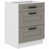 Szafka kuchenna dolna LUNA 60 D 3S BB CLAY GREY / BIAŁY MAT