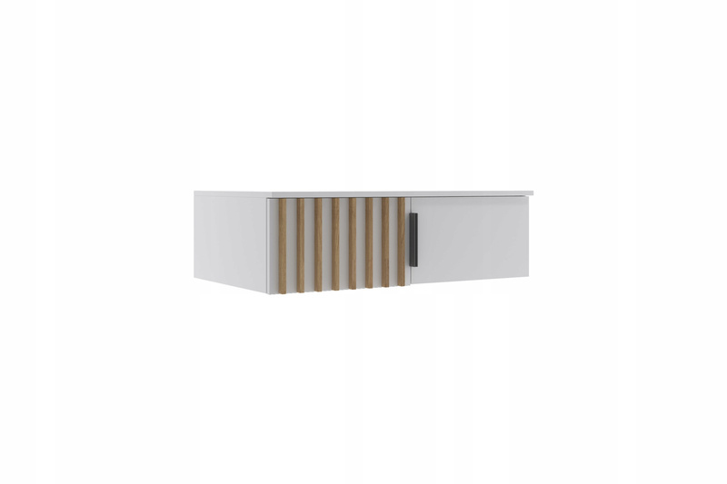 Szafa loftowa SORENTO 100cm lustro, lamele BIAŁY / DĄB CRAFT ZŁOTY