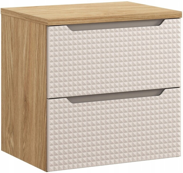 Zestaw meblowy 60cm z blatem, Meble łazienkowe LUXOR Dąb Olejowany / Beż