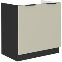 Szafka kuchenna dolna ARONA 80 ZL 2F BB CASHMERE / CZARNY MAT