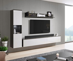 Meblościanka PARIS Zestaw Mebli Matera / Biały Połysk