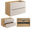 Meble łazienkowe OCEAN BEIGE 120, Umywalka nablatowa, Dąb/Beż, 2 KOLORY
