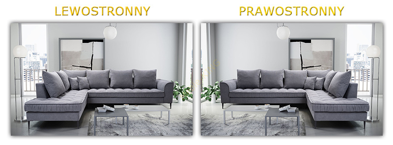 Nowoczesny Narożnik do salonu LENA 306 cm, Rogówka, Sprężyny, Silikon