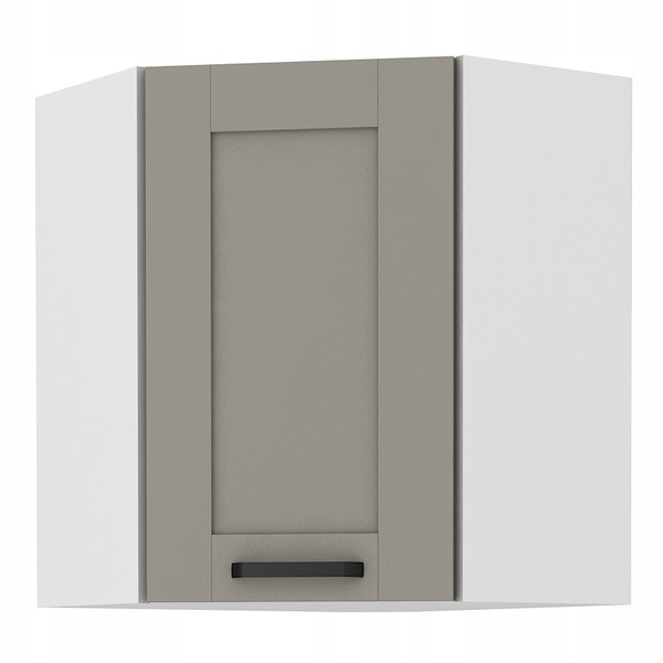 Szafka kuchenna górna narożna LUNA 60x60 GN-72 (45°) 1F CLAY GREY/BIAŁY MAT