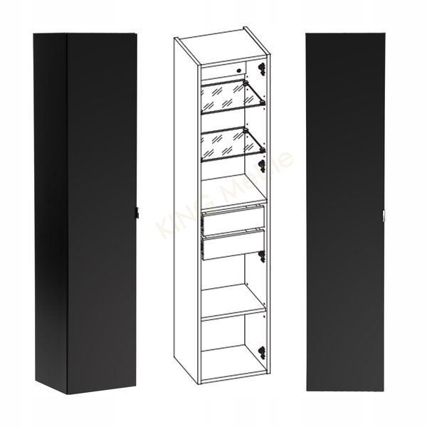 Meble łazienkowe SANTA FE BLACK 140, 2xUmywalka, 2xLustro, 2xLampa LED