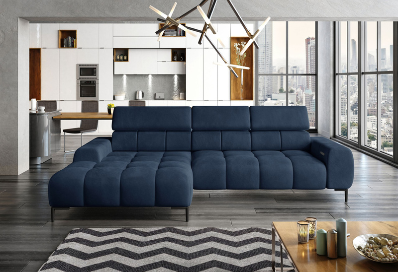 Narożnik PLAZA S 270 cm, Elektryczna regulacja siedziska, Zagłówki