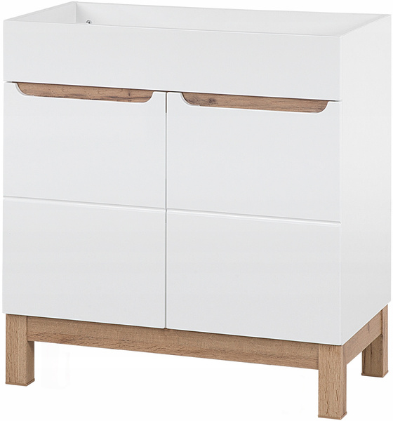 Szafka pod umywalkę 821 80cm, Meble łazienkowe BALI Dąb Craft/Biały Połysk