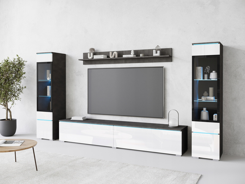 Meblościanka VERA II Zestaw mebli Matera / Biały Połysk