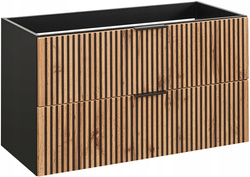 Szafka łazienkowa 100cm, szuflady, Meble łazienkowe XILO Dąb Wotan / Szary