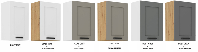 Szafka kuchenna górna LUNA 45 G-72 1F CLAY GREY / BIAŁY MAT