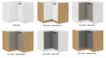 Szafka kuchenna dolna narożna LUNA 90x90 DN 2F BB CLAY GREY / BIAŁY MAT