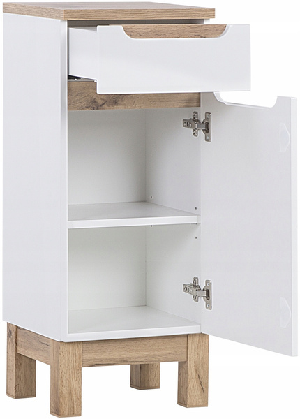 Szafka łazienkowa 810 35cm, Meble łazienkowe BALI Dąb Craft / Biały Połysk