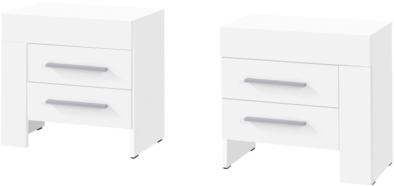 Szafka nocna CEZAR 21P, Stolik nocny 50cm, Biały