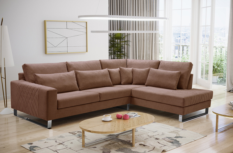 Duży Nowoczesny Narożnik do salonu CORNET 314 cm, Rogówka