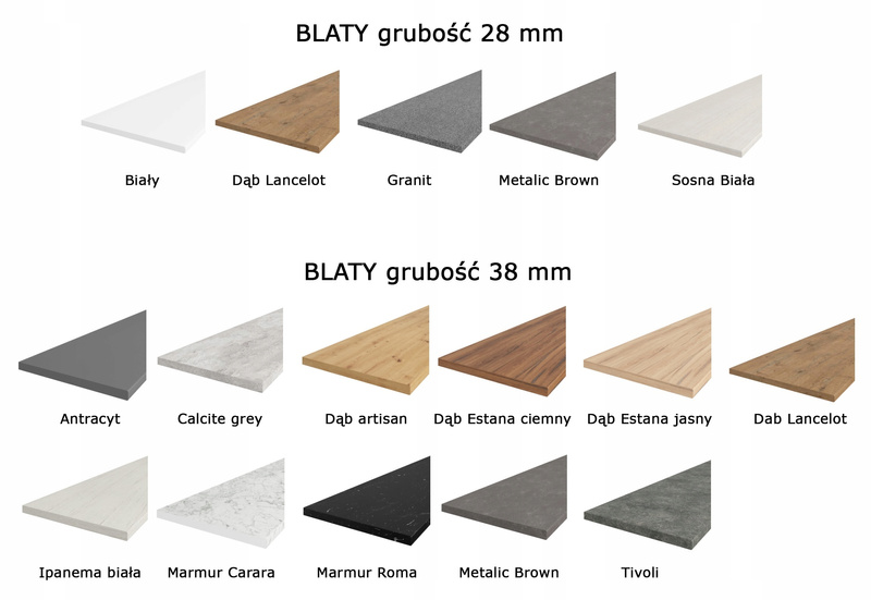 Meble kuchenne zestaw narożny LUNA CLAY GREY / BIAŁY kuchnia szafki