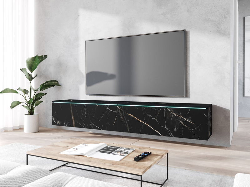 Szafka RTV Lowboard D 180cm MATERA / BIAŁY POŁYSK