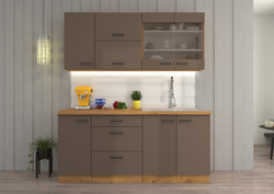Meble Kuchenne BOLONIA 180 cm, TRUFFLE GREY, DĄB ARTISAN