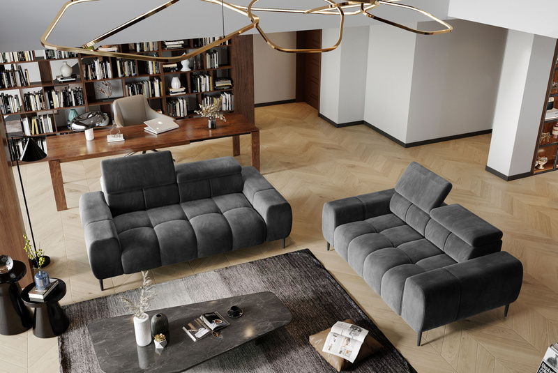 Sofa PLAZA S 2E 192 cm, Elektryczna regulacja siedziska, Zagłówki