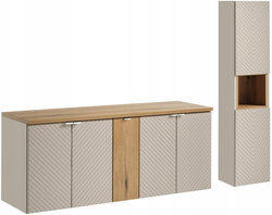 Zestaw łazienkowy 140cm z blatem, słupek, Meble łazienkowe VIVA Kaszmir