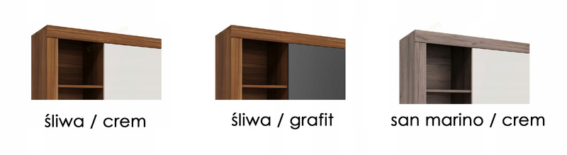 Zestaw mebli SAMBA, Meble do salonu, Meblościanka, Śliwa / Grafit