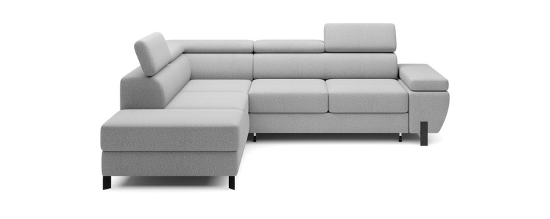 Narożnik z funkcją spania MOLINA L 263cm, Zagłówki, Pojemnik, Sprężyny