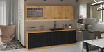 Meble kuchenne MODENA zestaw mebli CZARNY MAT/DĄB ARTISAN 260cm