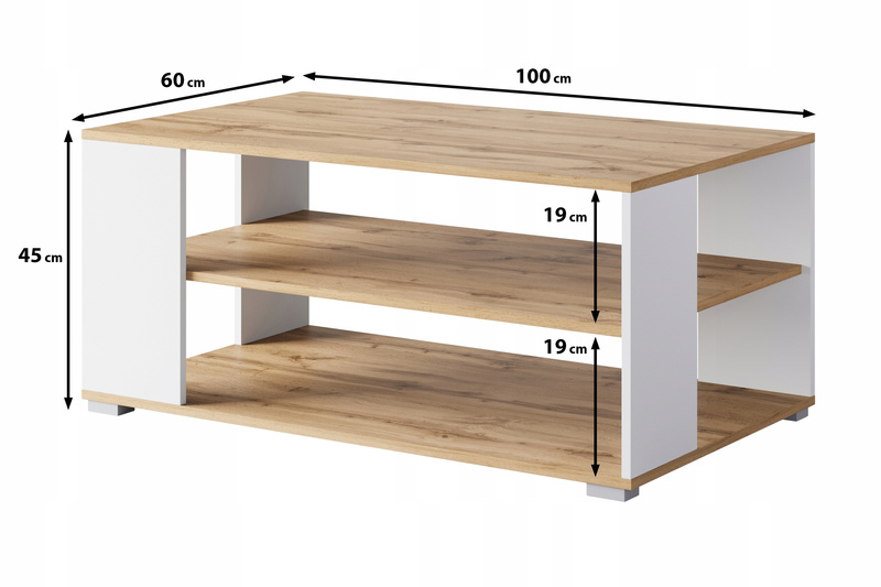 Stolik kawowy NAIROBI I Dąb Wotan / Biały