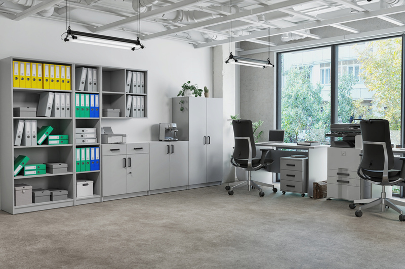 Nadstawka szafy biurowej MALTA 112 2F Jasny Szary