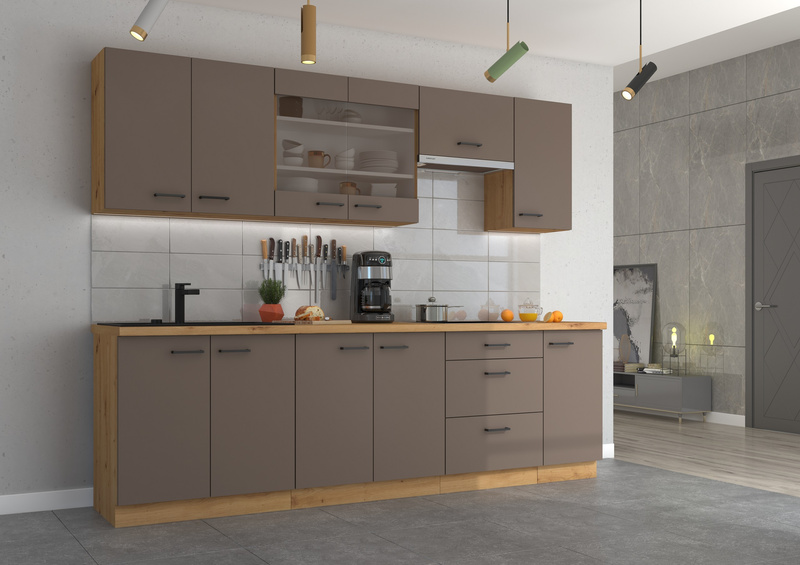 Szafka kuchenna dolna 40 D 1F BB TRUFFLE GREY, DĄB ARTISAN, Meble Kuchenne BOLONIA