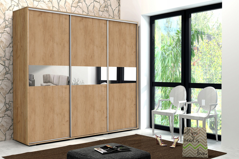 Szafa przesuwna A27 250 / 215 / 62 lustra, różne kolory i rozmiary