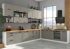 Meble kuchenne zestaw LUNA CLAY GREY / BIAŁY kuchnia szafki 150cm
