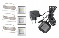 Oświetlenie LED SQUARE 3 klipsy / barwa biały zimny