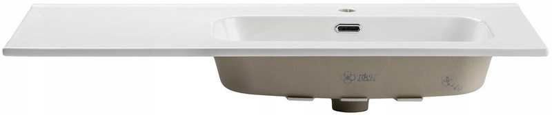 Umywalka meblowa jednokomorowa GO 100cm z blatem ceramicznym Biały Połysk