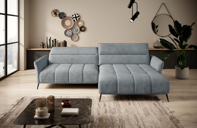 Narożnik CAVANI 272 cm, Elektryczny wysuw siedziska, Zagłówki