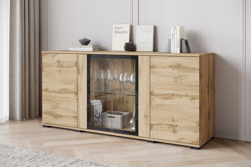 Komoda CARO 154 Biały / Biały Połysk