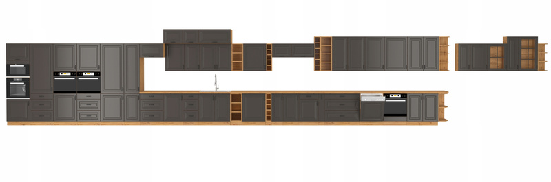 Szafka kuchenna górna STILO 60x60 GN-72 (90°) 2F GRAFIT MAT/DĄB ARTISAN