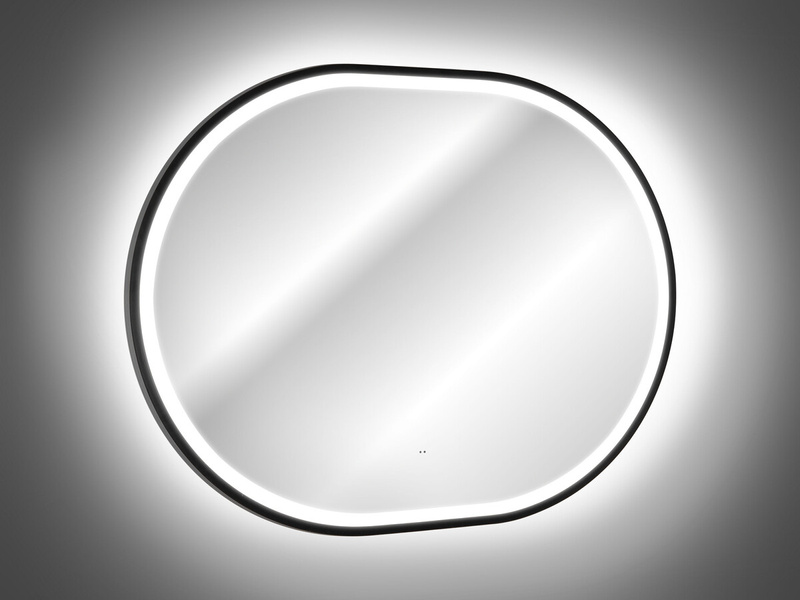 Lustro łazienkowe LED w ramie 70cm, Meble łazienkowe APOLLO Czarny
