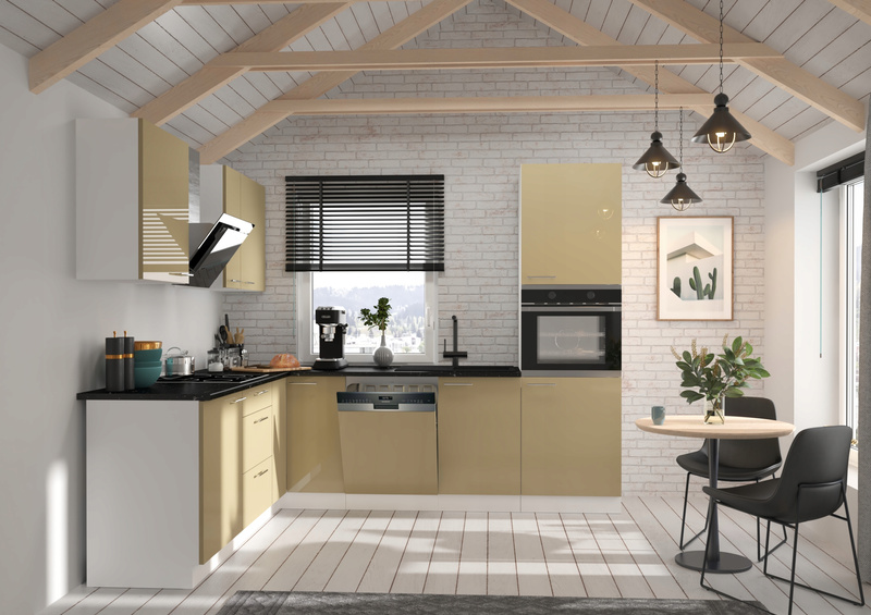 Szafka kuchenna górna LARA 60x60 GN-72 (90°) 2F BIAŁY/CAPPUCCINO POŁYSK