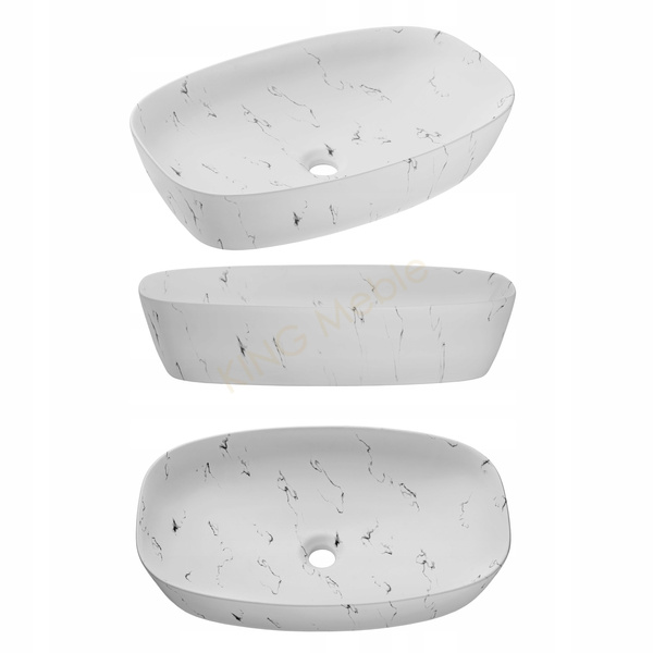 Meble łazienkowe FIJI WHITE 100, Umywalka nablatowa, Lustro LED