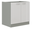 Szafka kuchenna dolna 80 D 2F BB BIAŁY POŁYSK, SZARY PLATYNOWY, Meble Kuchenne BIANCA