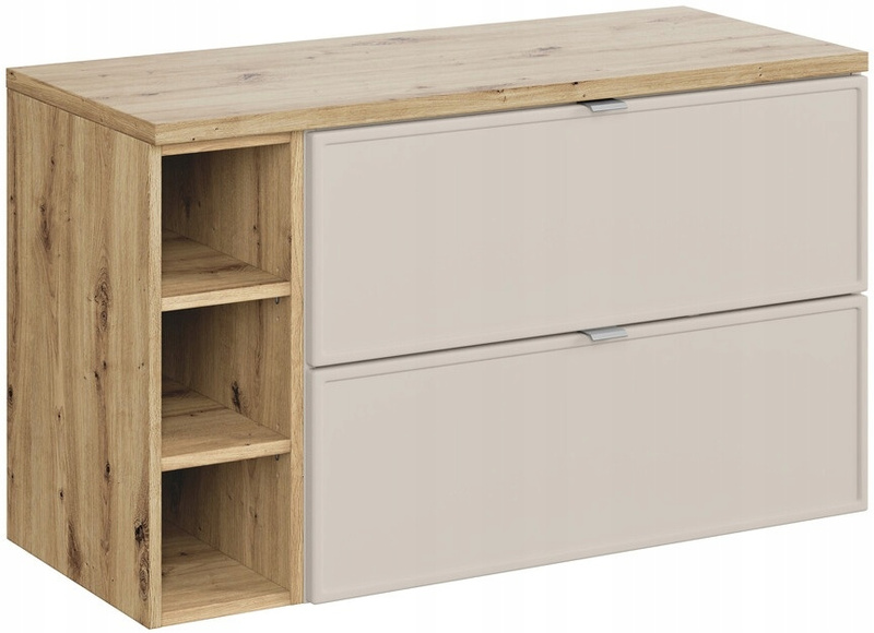 Zestaw meblowy 100cm z blatem, Meble łazienkowe BELLA Kaszmir / Dąb Artisan
