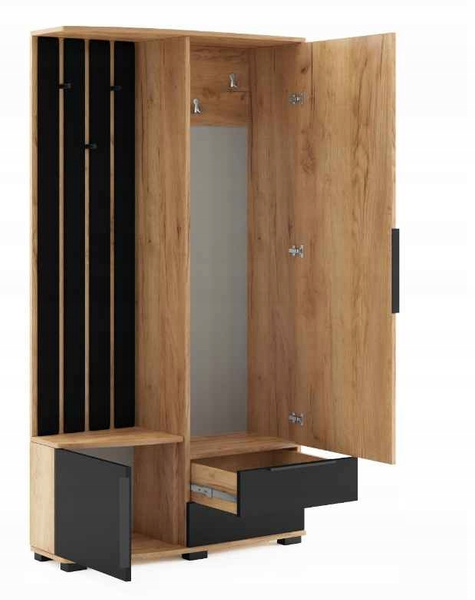 Garderoba LOFT panele 100cm Lustro PRAWA
