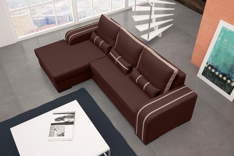 Narożnik z funkcją spania VIPER 283 cm, Rozkładany, Pojemnik, Rogówka