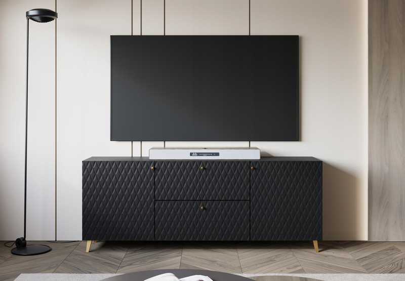 Szafka RTV PHUKET 181 Czarny Grafit Romby