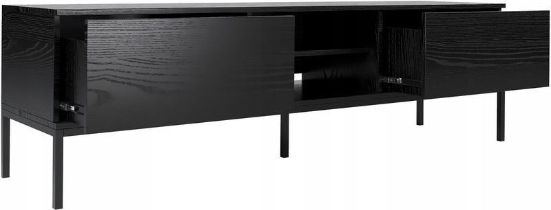 Szafka RTV INDUST metalowe nogi, dwie szuflady CZARNY