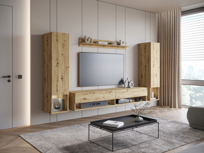 Meblościanka Zestaw Mebli AMADEO salon Dąb Artisan