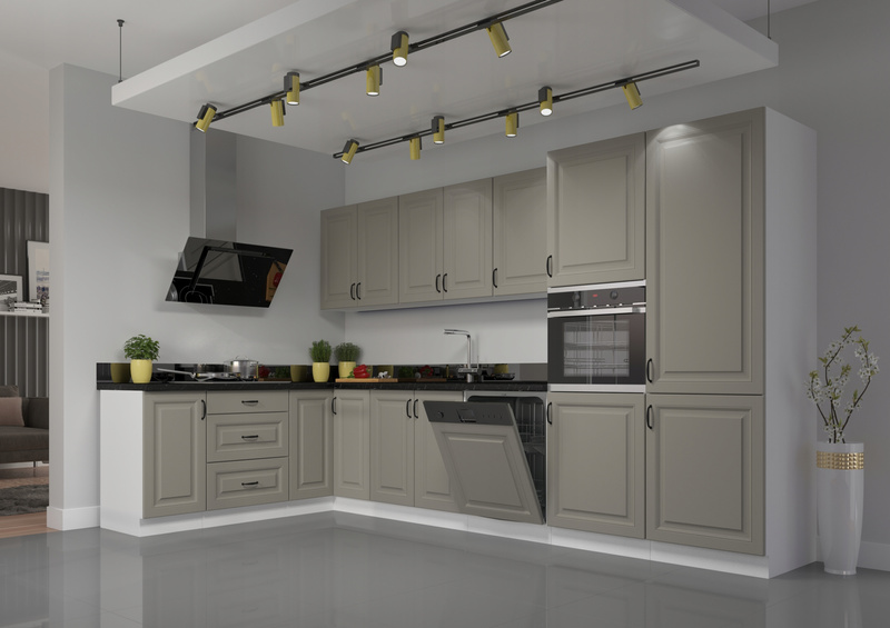 Szafka kuchenna górna narożna STILO 60x60 GN-90 (90°) 2F CLAYGREY/BIAŁY MAT